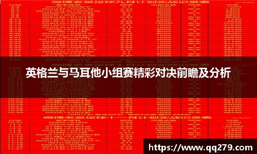 英格兰与马耳他小组赛精彩对决前瞻及分析